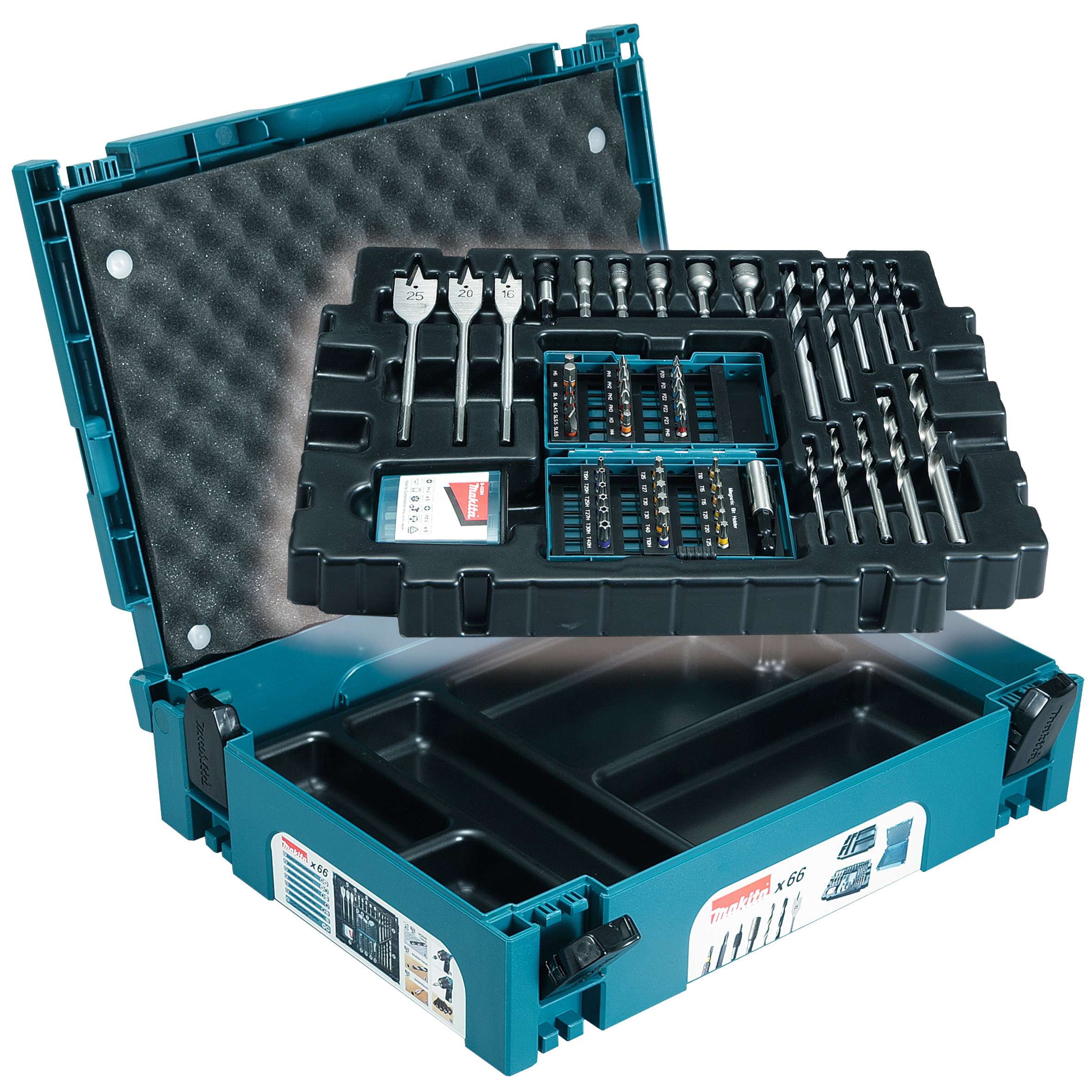 Makita Bohrer-Bit-Set, 66-teilig - MAKPAC - B-43044