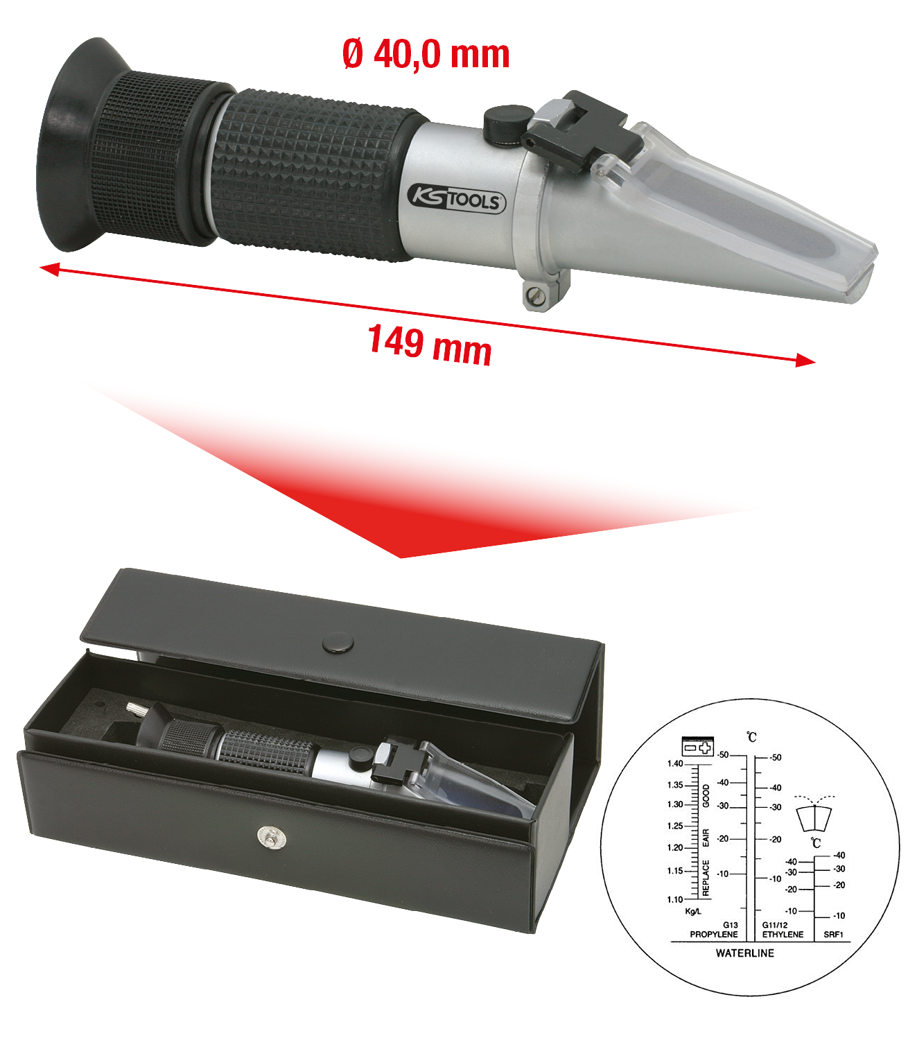 KS Tools Refraktometer Kühlflüssigkeit - Batteriesäure
