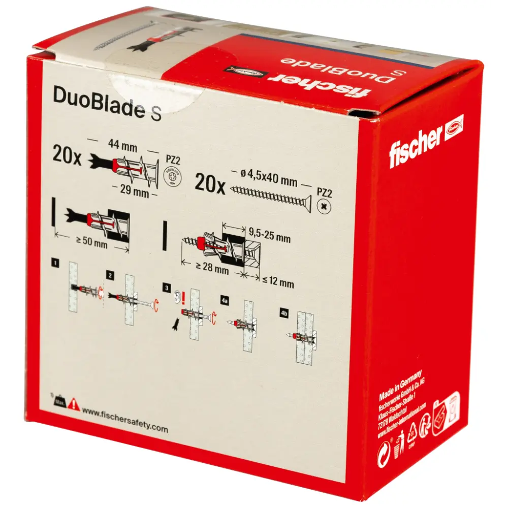 Fischer Gipskartondübel DuoBlade S mit Schraube