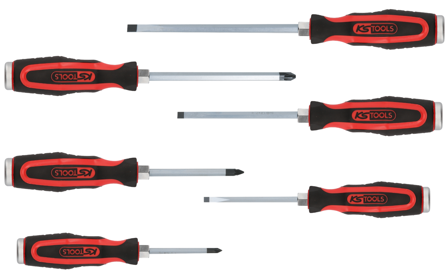 KS Tools ERGOTORQUEmax Schlagkappen-Schraubendreher-Satz, 6-tlg Schlitz, PZ