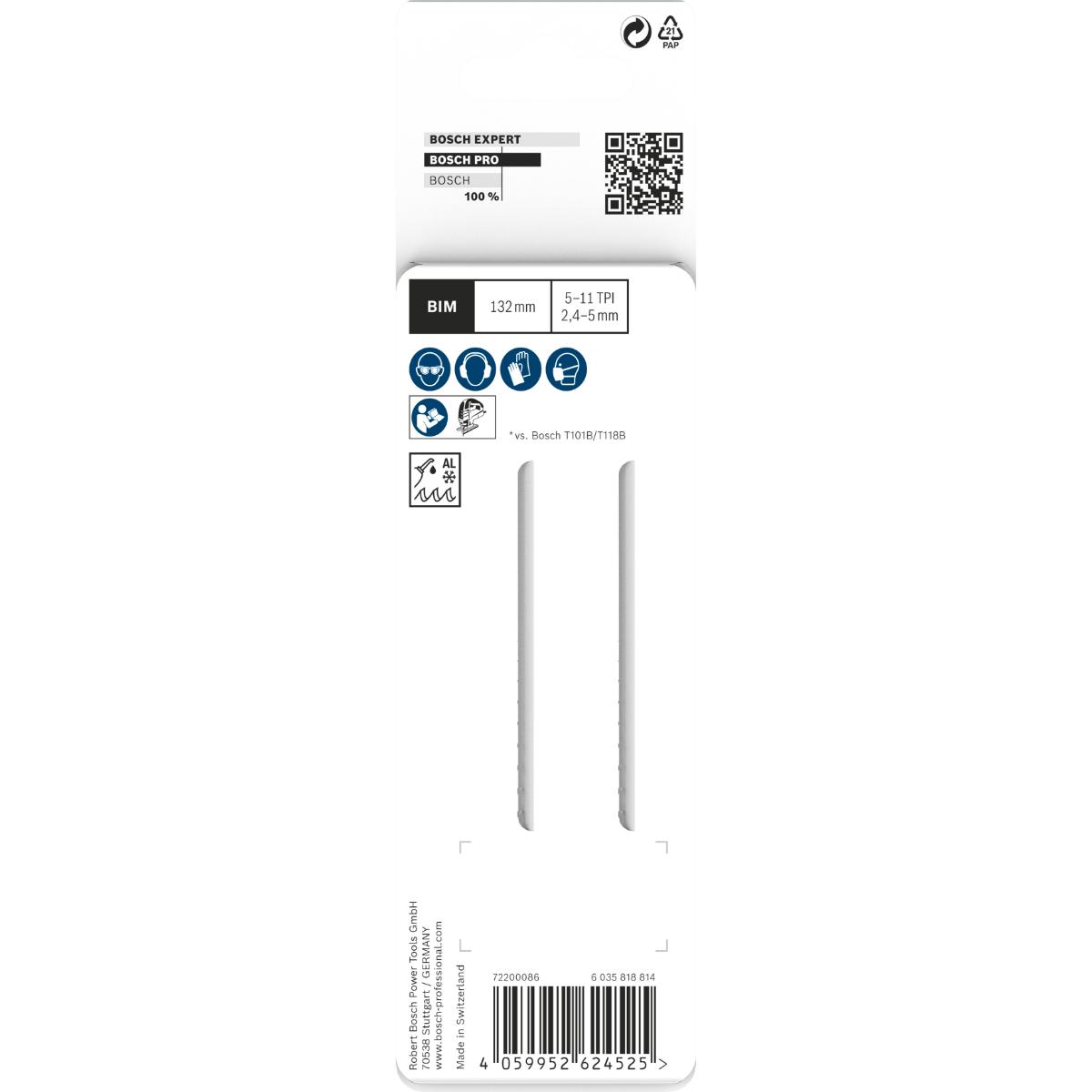 Bosch PRO Multi Material thick and thin T345XF Stichsägeblatt,132 mm - 2 Stück
