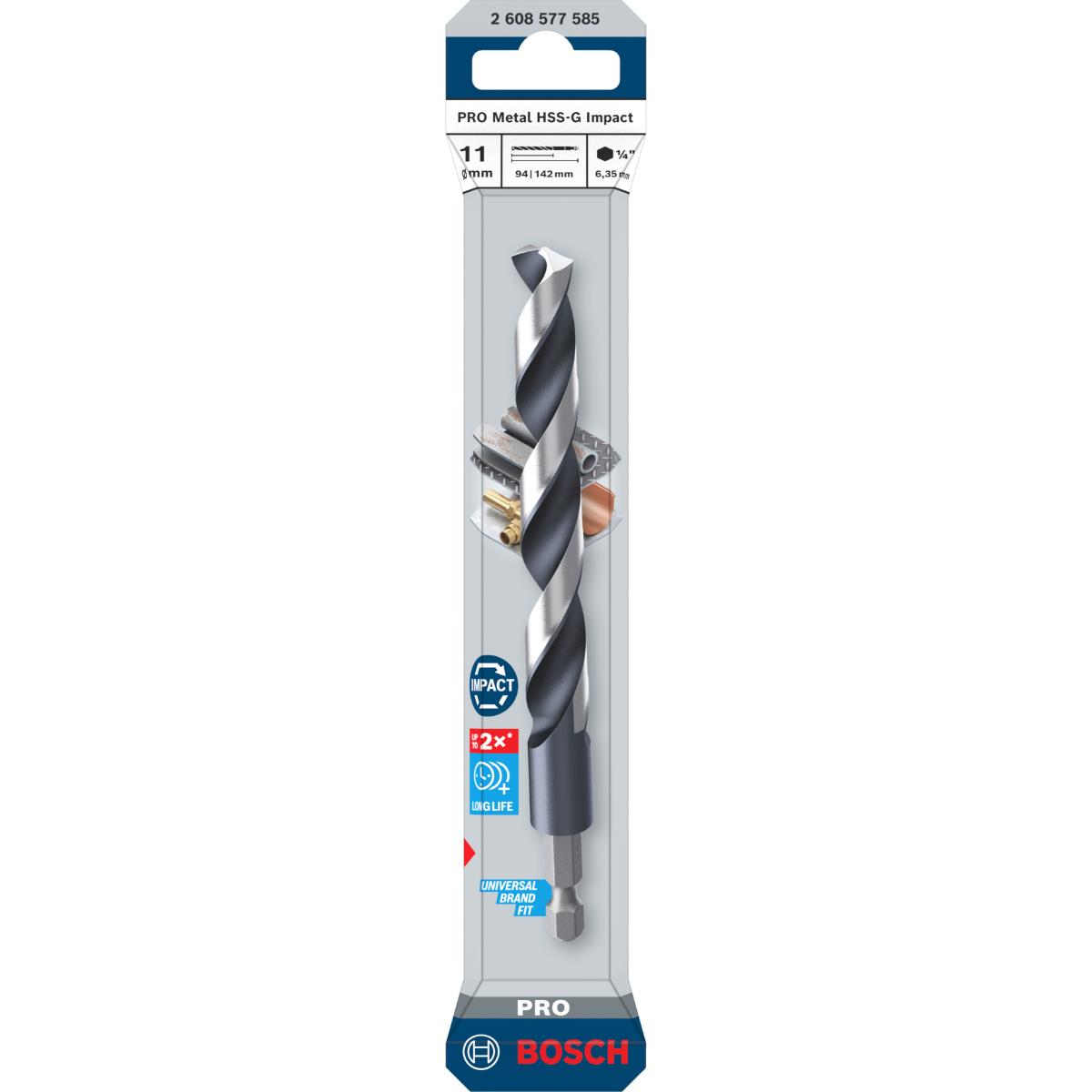 Bosch PRO Metal HSS-G Impact Spiralbohrer, 11 x 94 x 142 mm
