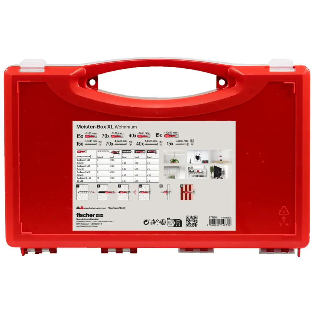 Fischer Dübelsortiment Meister-Box XL Wohnraum + Schrauben (280 Teile)