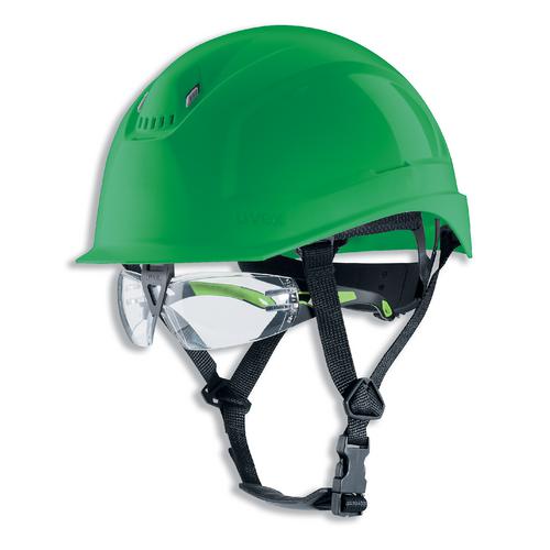 uvex pheos S-KR-IES Schutzhelm mit Kinnriemen - mit Lüftung - mit Drehradsystem - gekürztem Schirm 