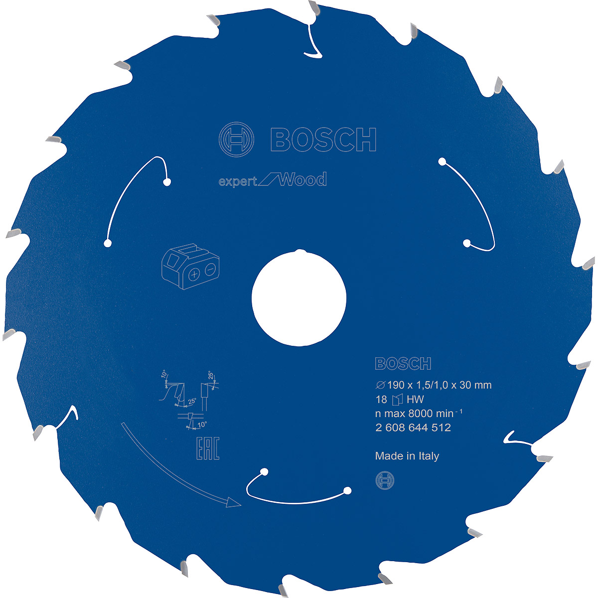 Bosch Akku-Kreissägeblatt Expert for Wood ø 190 mm