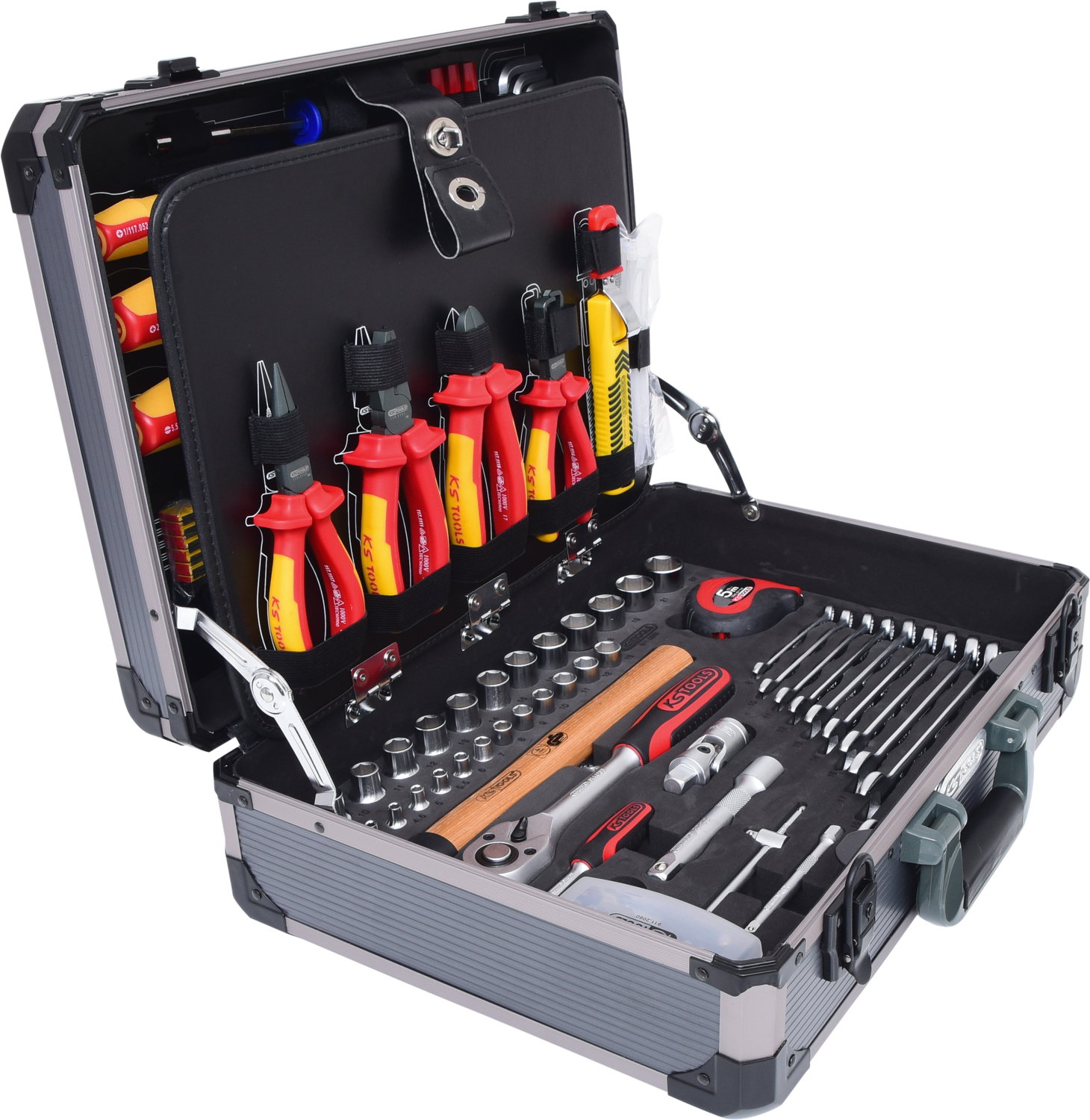 KS Tools 1/4" + 1-2 Elektriker-Werkzeugkoffer, 128-tlg