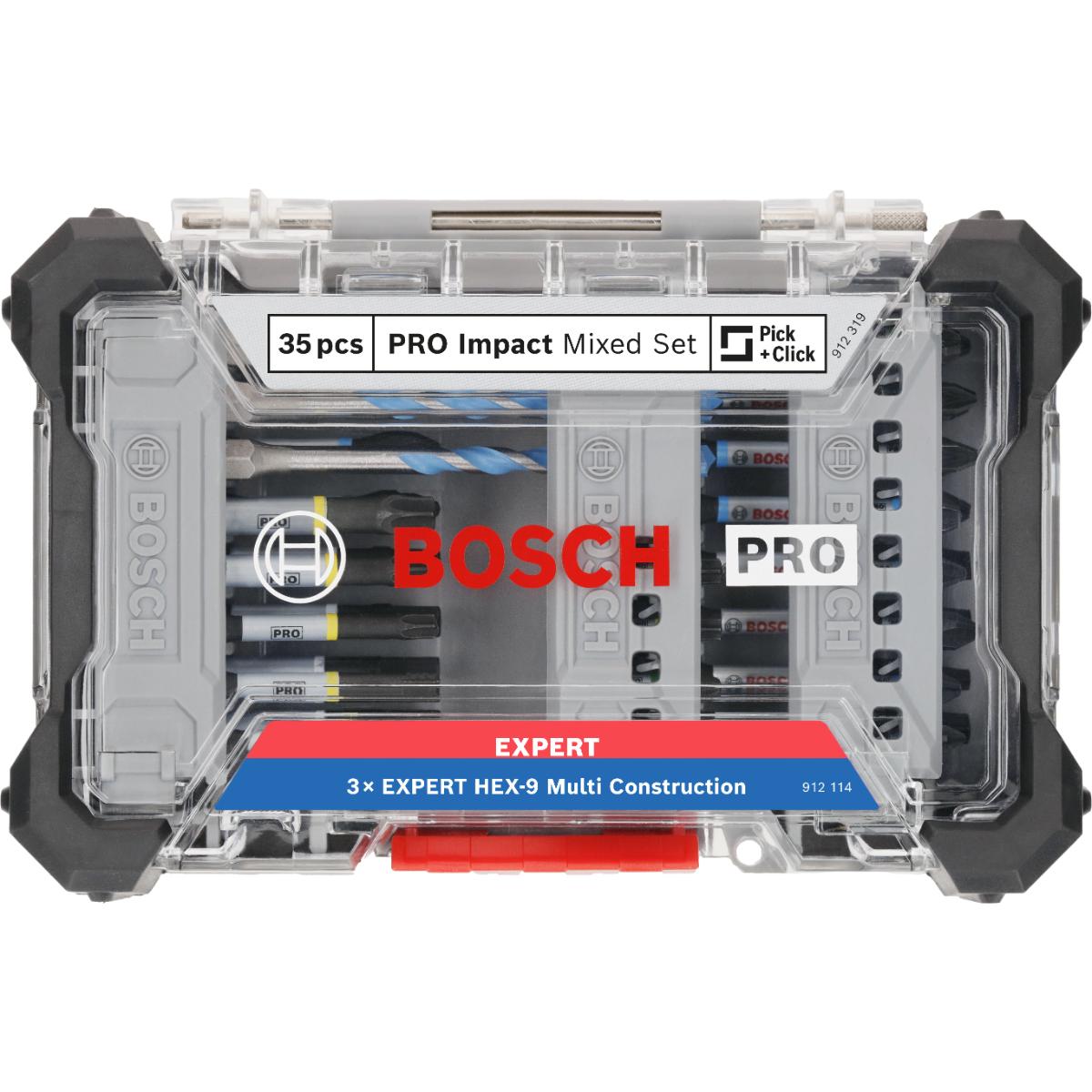 Bosch PRO Impact Schrauberbits und Multi Construction Bohrer Mixed, 35-teiliges Set
