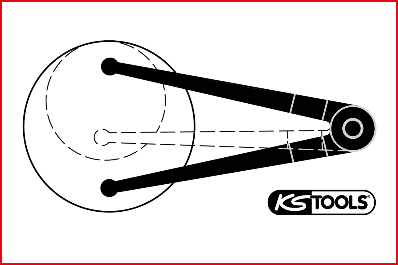 KS Tools Stirnlochschlüssel Ø 14 - 100 mm mit Zapfendurchmesser 5,0 mm