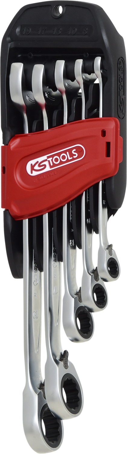 KS Tools DUO GEAR Ringmaulschlüssel-Satz,Maul-Ratschenfunktion,5-tlg, umschaltbar