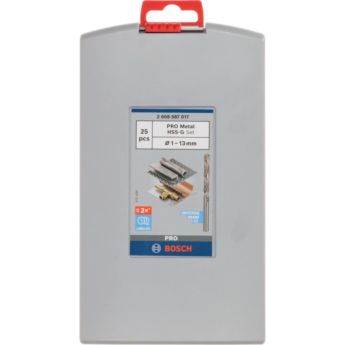 Bosch Metallbohrer-Set HSS-G, ProBox, 25-teilig, DIN 338, 135° 1-13 mm