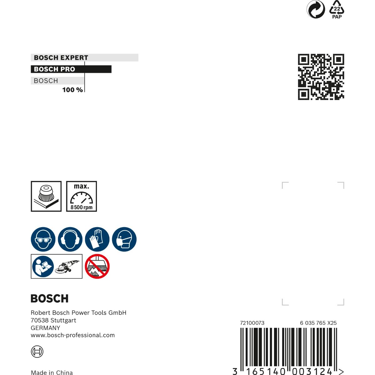 Bosch PRO Topfbürste, Stahl, gezopfter Draht, M14