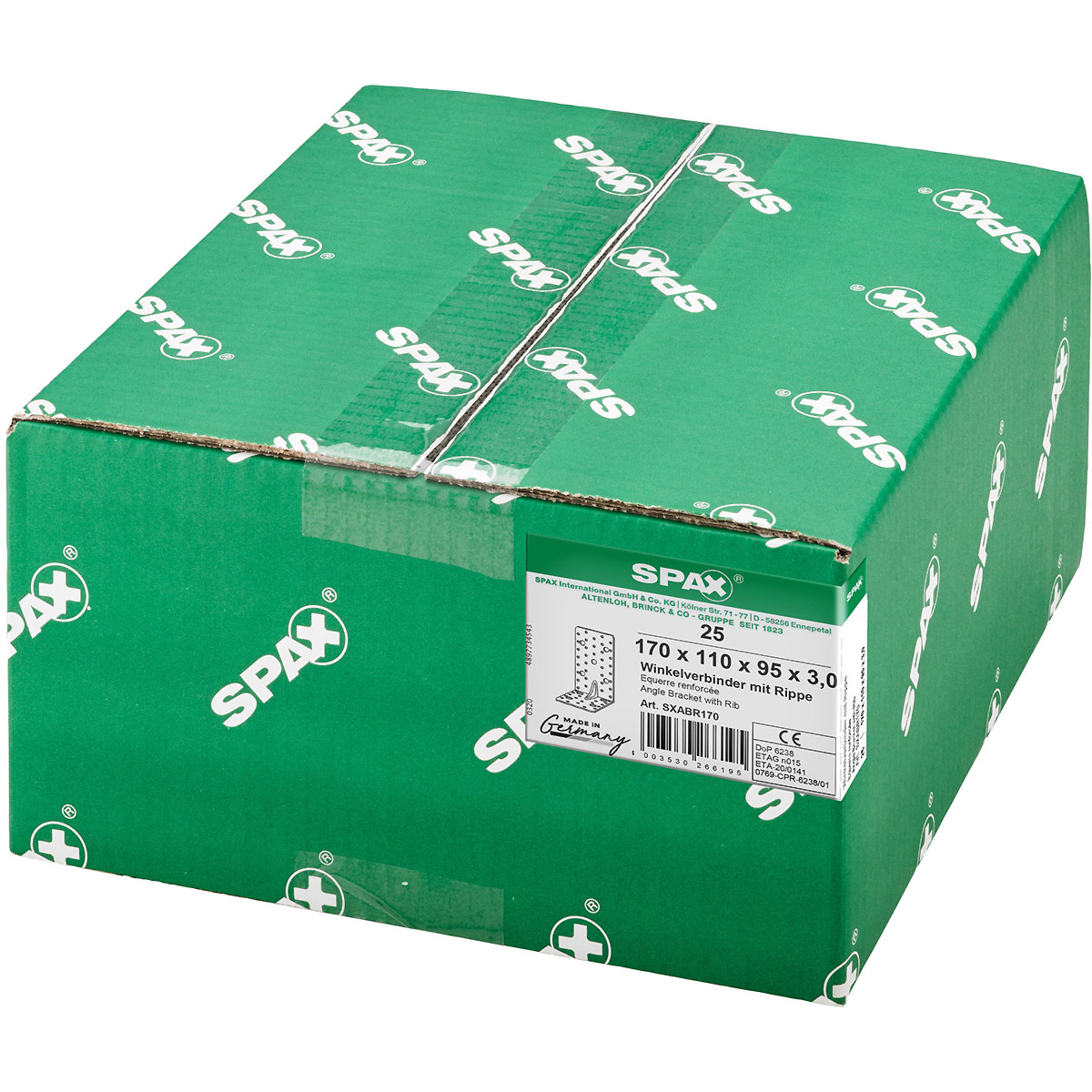 SPAX Winkelverbinder mit Rippe, 25 Stück