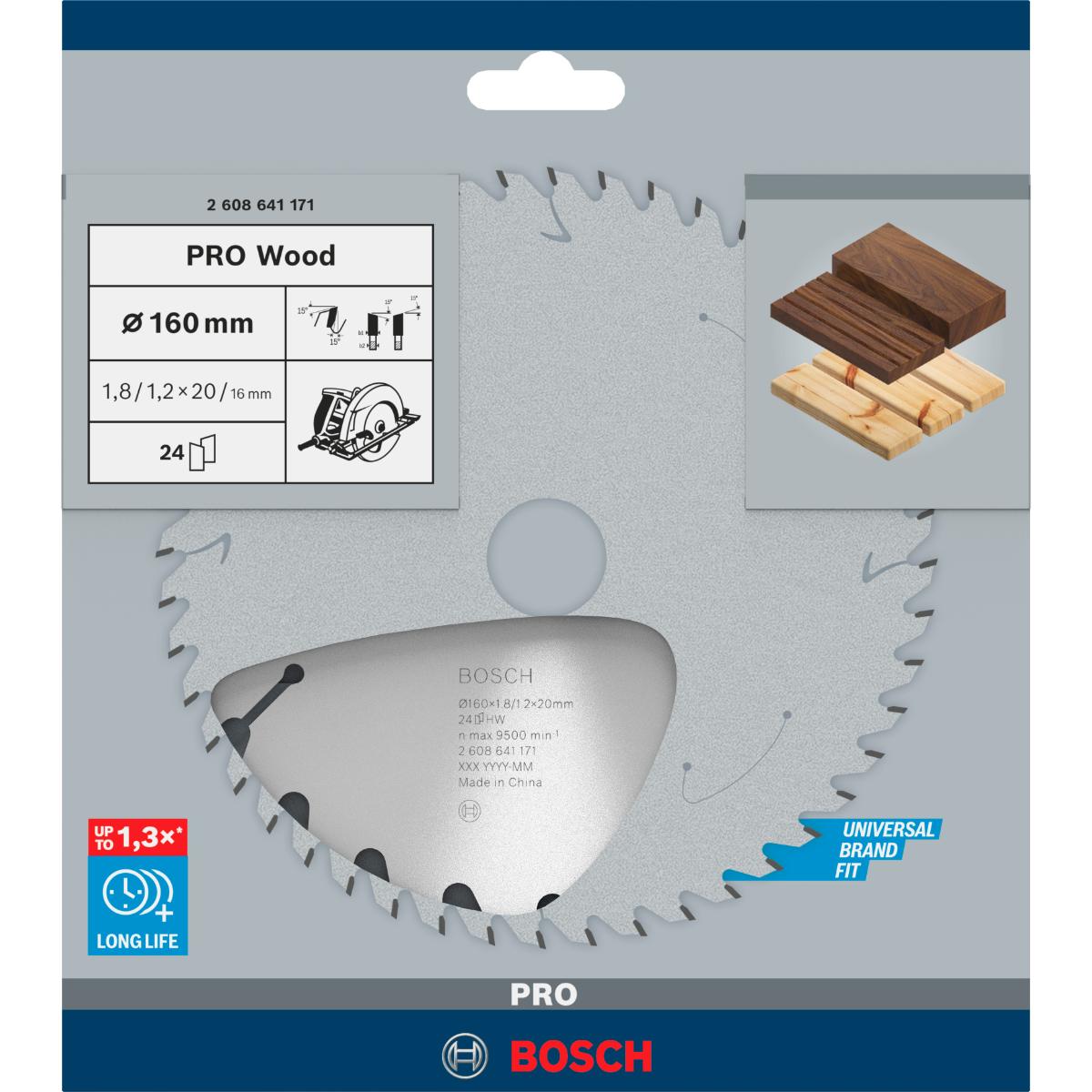 Bosch PRO Kreissägeblatt Optiline Wood für Handkreissägen ø 160 mm
