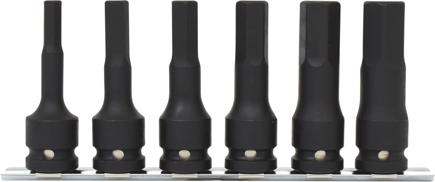 KS Tools 1/2" Kraft-Bit-Stecknuss-Satz, lang, 6-tlg