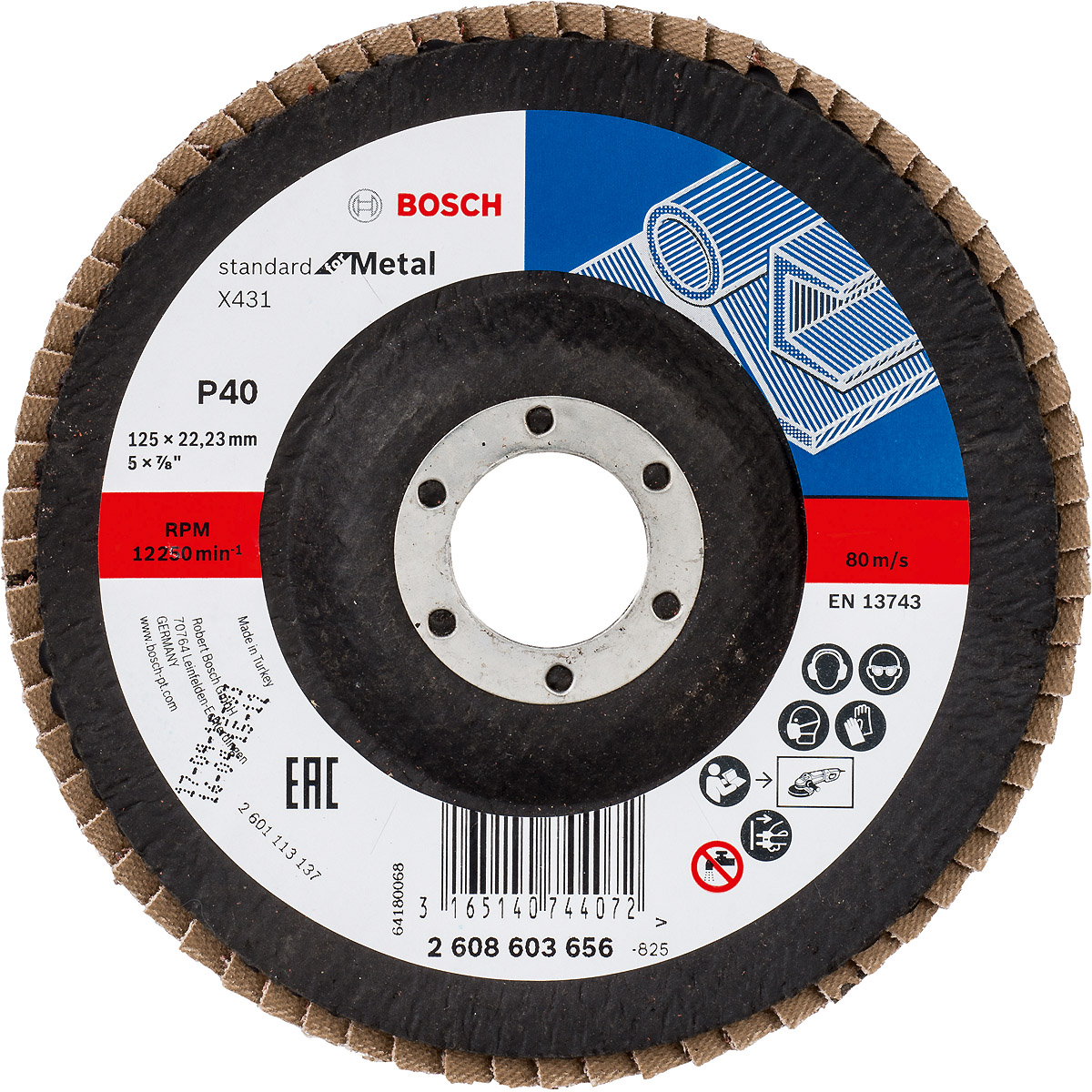 Bosch Fächerschleifscheibe X431 Standard for Metal, gewinkelt