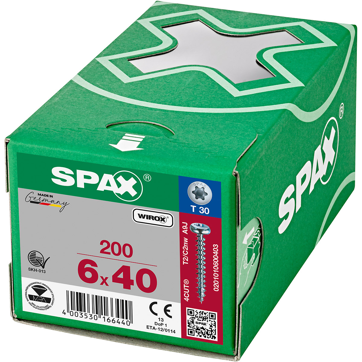 SPAX Halbrundkopf T-Star Plus T30 Vollgewinde WIROX, 200 Stück