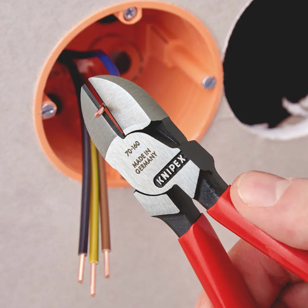 KNIPEX Seitenschneider mit Kunststoff überzogen schwarz atramentiert 160 mm