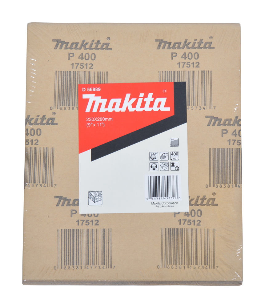 Makita Schleifpapier, 50 Stück - 230x280 mm - Körnung 400 - D-56889