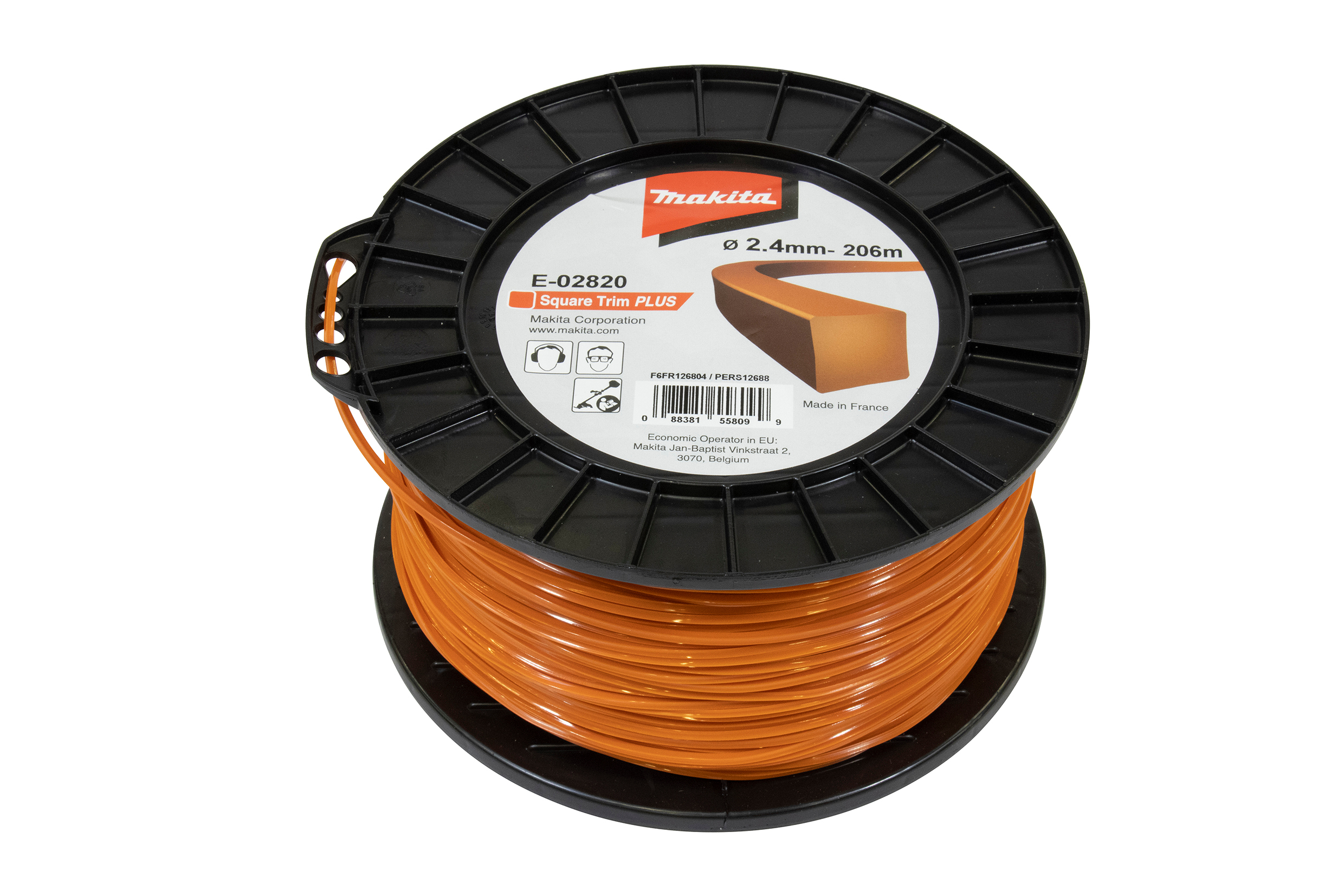 Makita Mähfaden 4kant, 2,4 mm x 206 m - E-02820