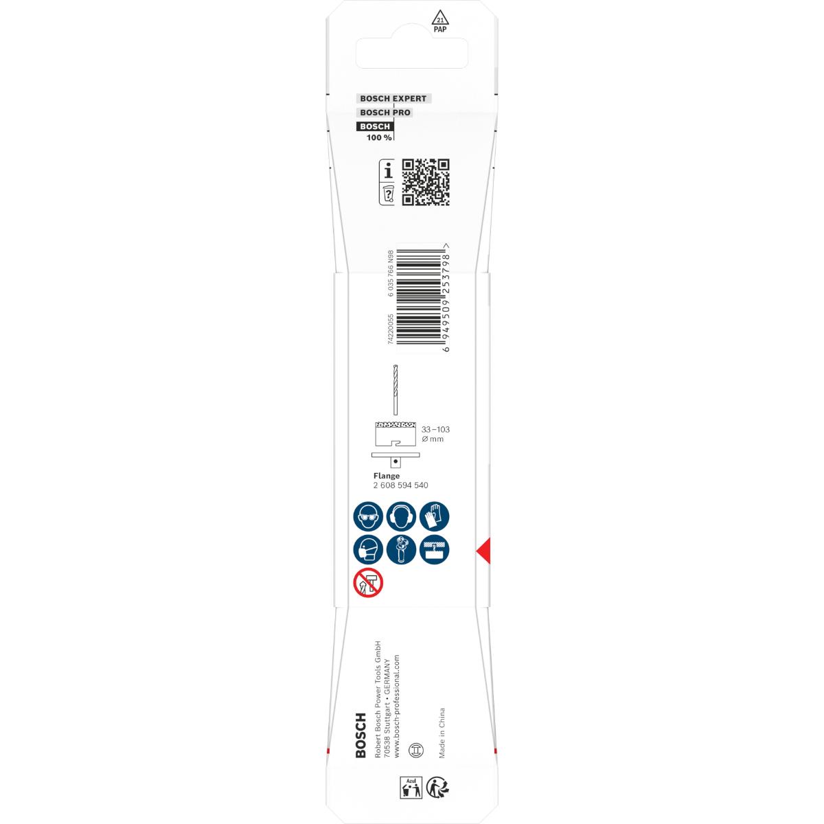 Bosch Zentrierbohrer für Ziegel und weiche Fliesen mit Adapter, 9,5 x 60 mm