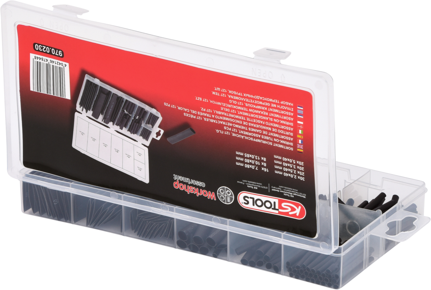 KS Tools Sortiment Schrumpfschläuche,2,0x40-13x80, 127-tlg