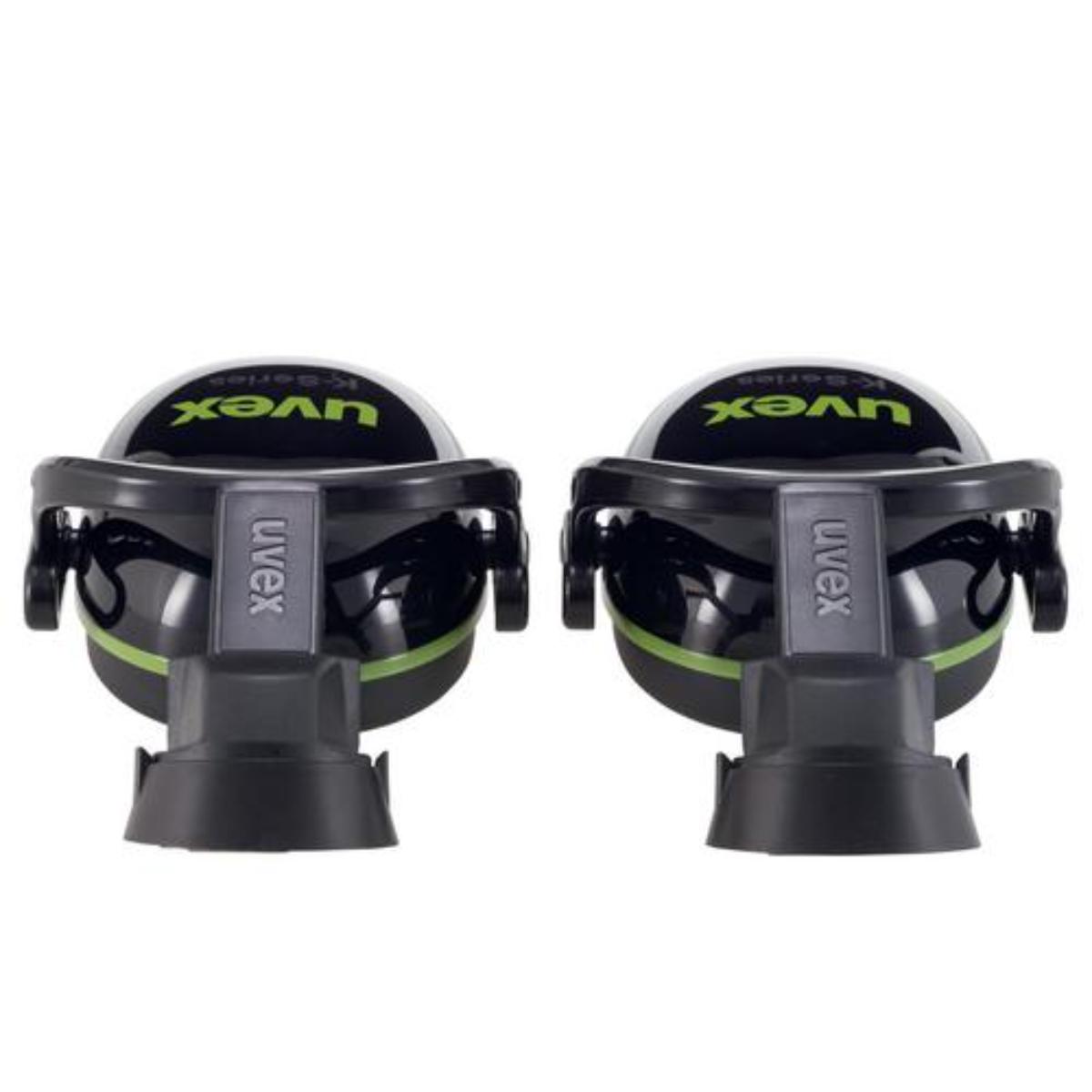 uvex K10H Kapselgehörschutz Helm Gehörschutzkapsel schwarz/ grün SNR 28 dB