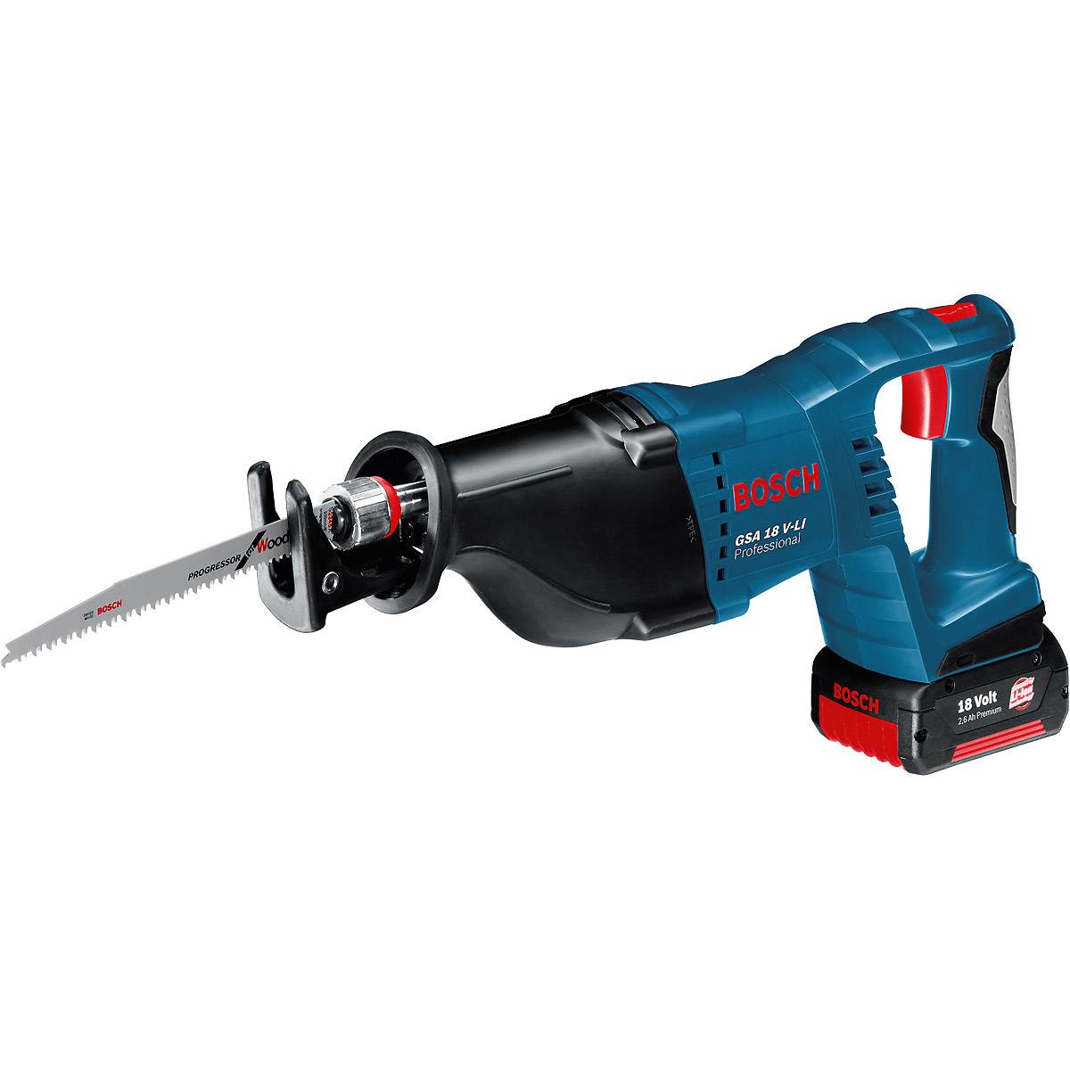Bosch Akku-Säbelsäge GSA 18 V-LI, mit 2 x 5.0 Ah Li-Ion Akku, L-BOXX