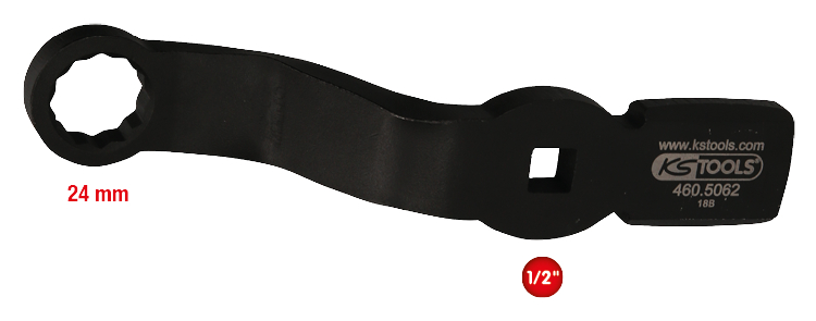 KS Tools 1/2" Schlag-Zwölfkant-Schlüssel mit 2 Schlagflächen, 24mm