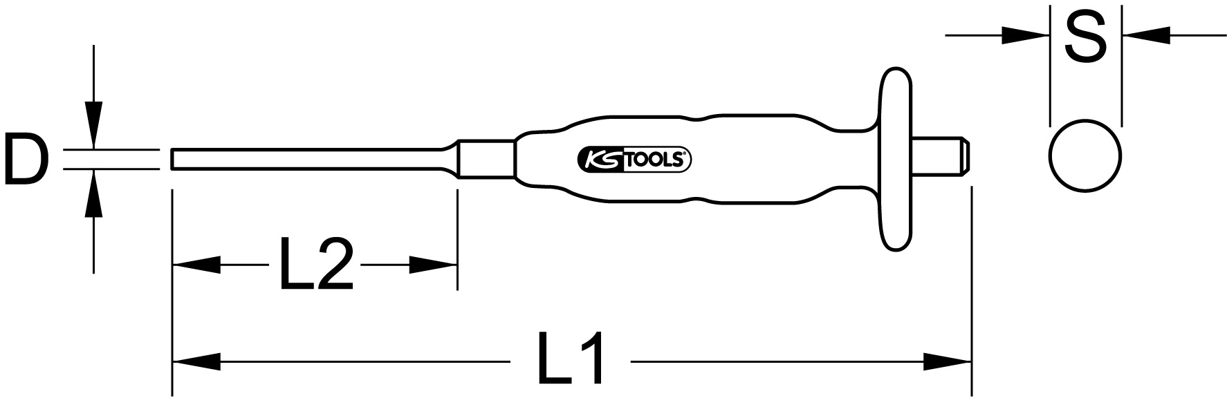 KS Tools Splinttreiber mit Handschutzgriff, rund