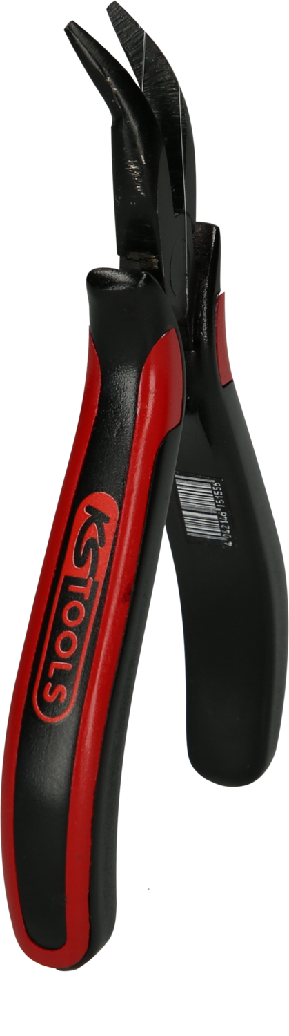 KS Tools Feinmechanik-Flachrundzange-gebogen, 130mm