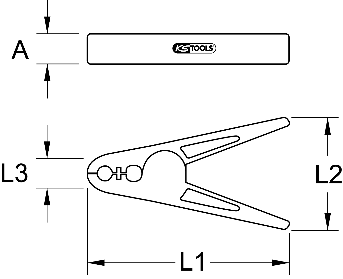 KS Tools Kunststoff-Klammer mit Schutzisolierung, groß, 160mm