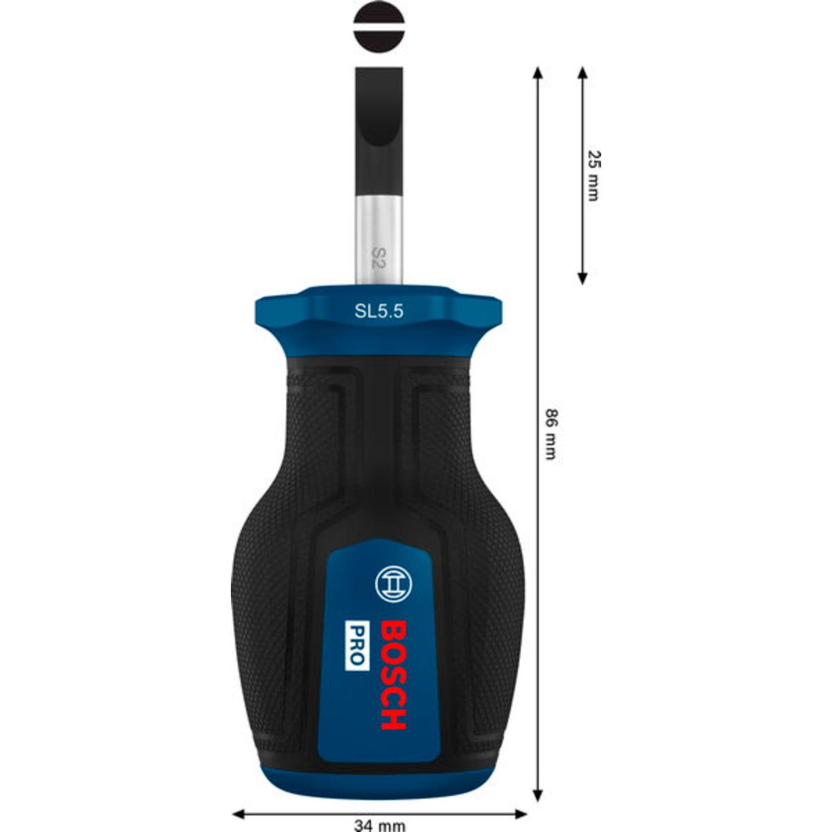Bosch PRO Stubby-Schraubendreher SL 1,0 x 5,5 x 25 mm