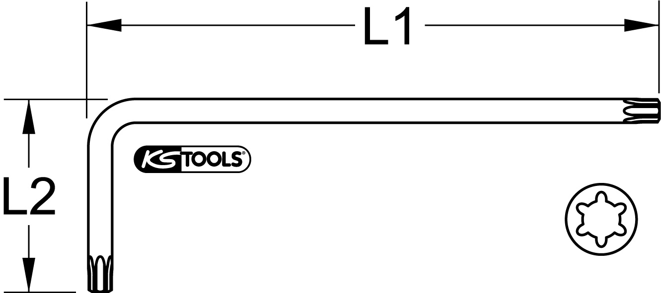KS Tools RIBE-Winkelstiftschlüssel, XL