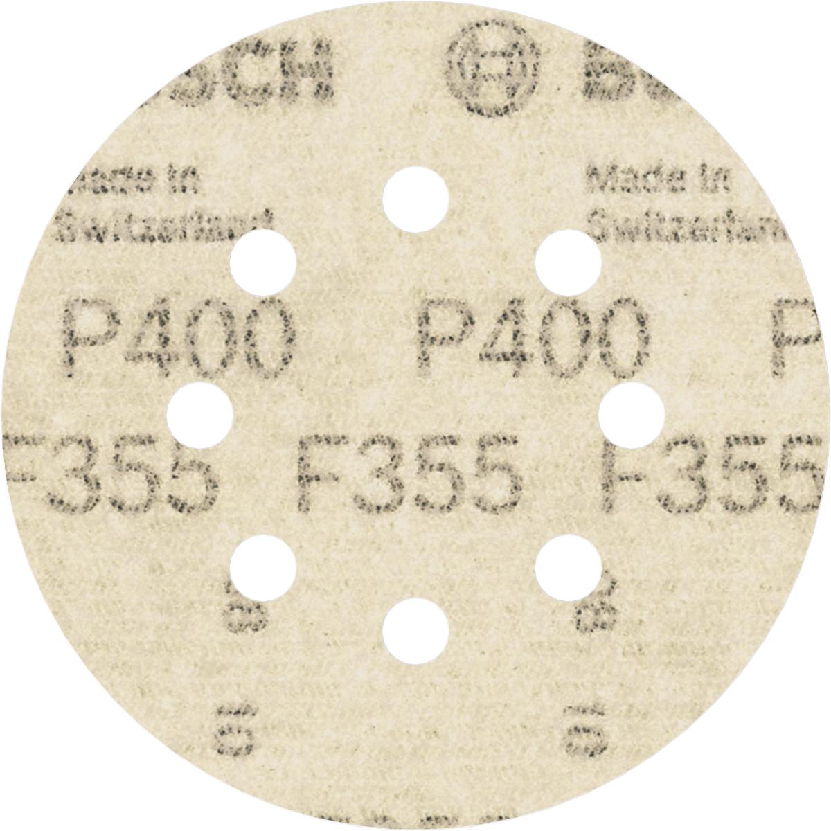 Bosch PRO Schleifblatt F355, 125 mm, 8 Löcher, Klett, 5er-Pack