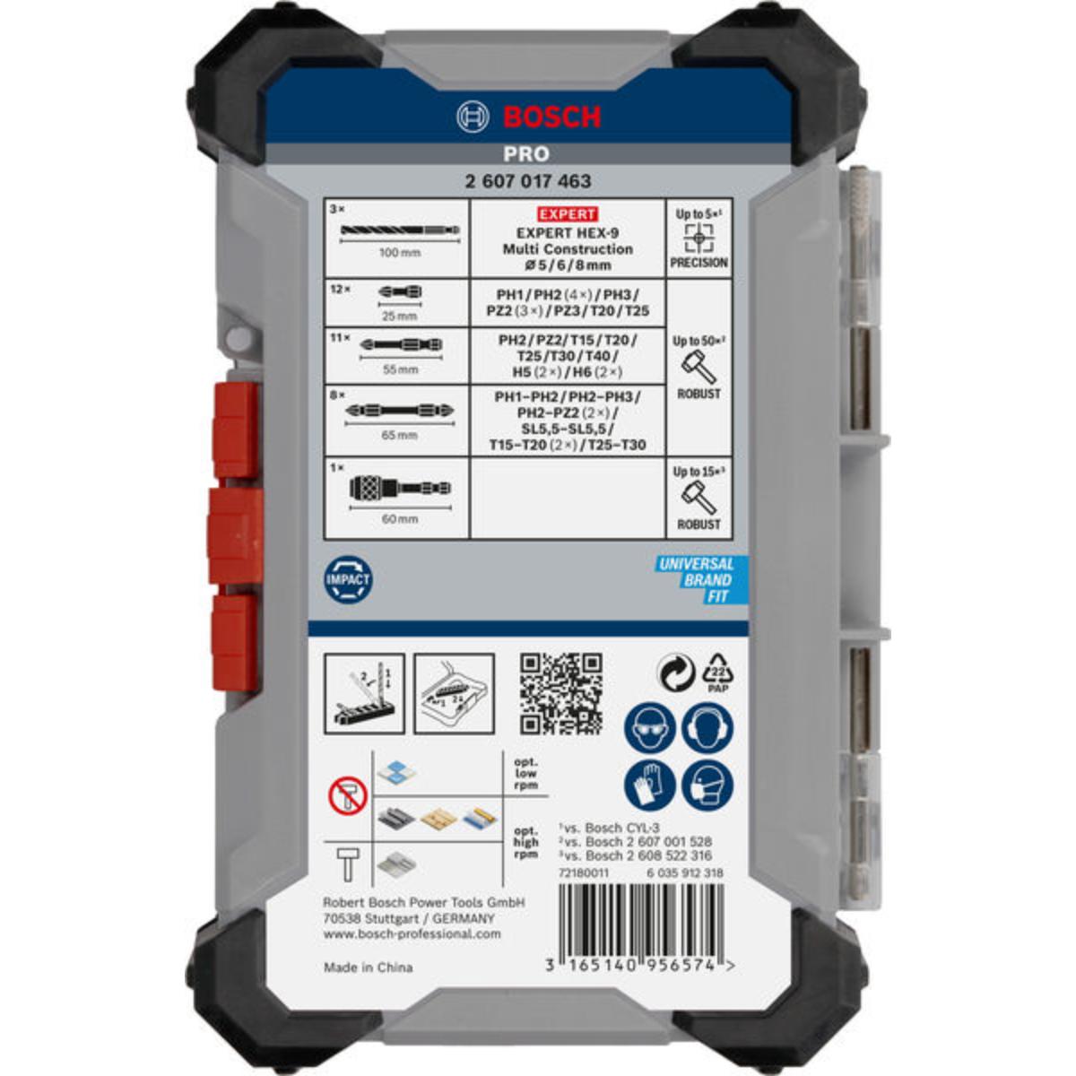 Bosch PRO Impact Schrauberbits und Multi Construction Bohrer Mixed, 35-teiliges Set