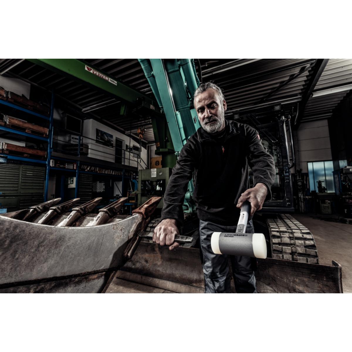 HALDER SUPERCRAFT - Schonhammer rückschlagfrei mit 3 - Komponentenstiel weiß, Nylon