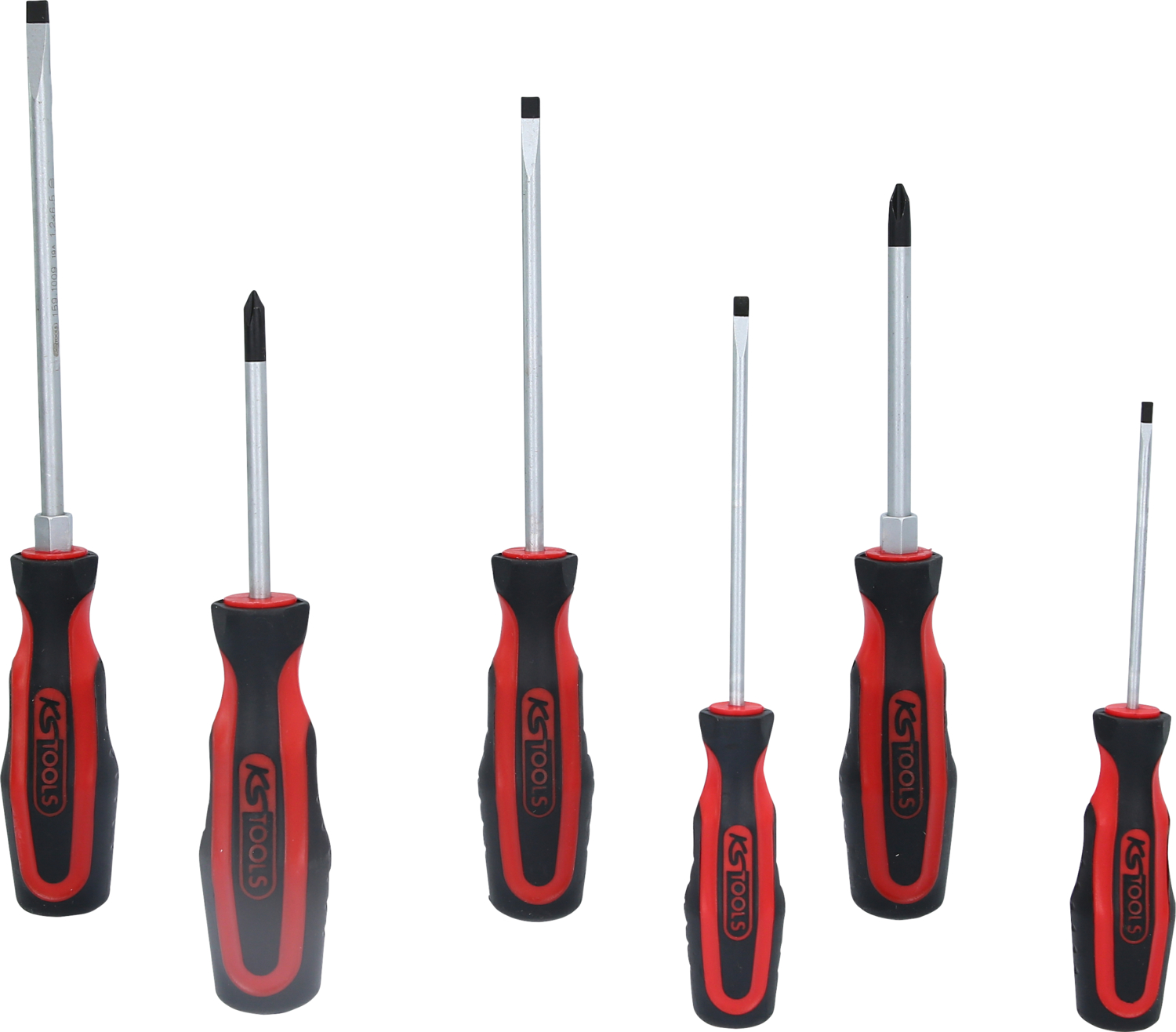 KS Tools ERGOTORQUEplus Schraubendreher-Satz, 6-tlg Schlitz, PH