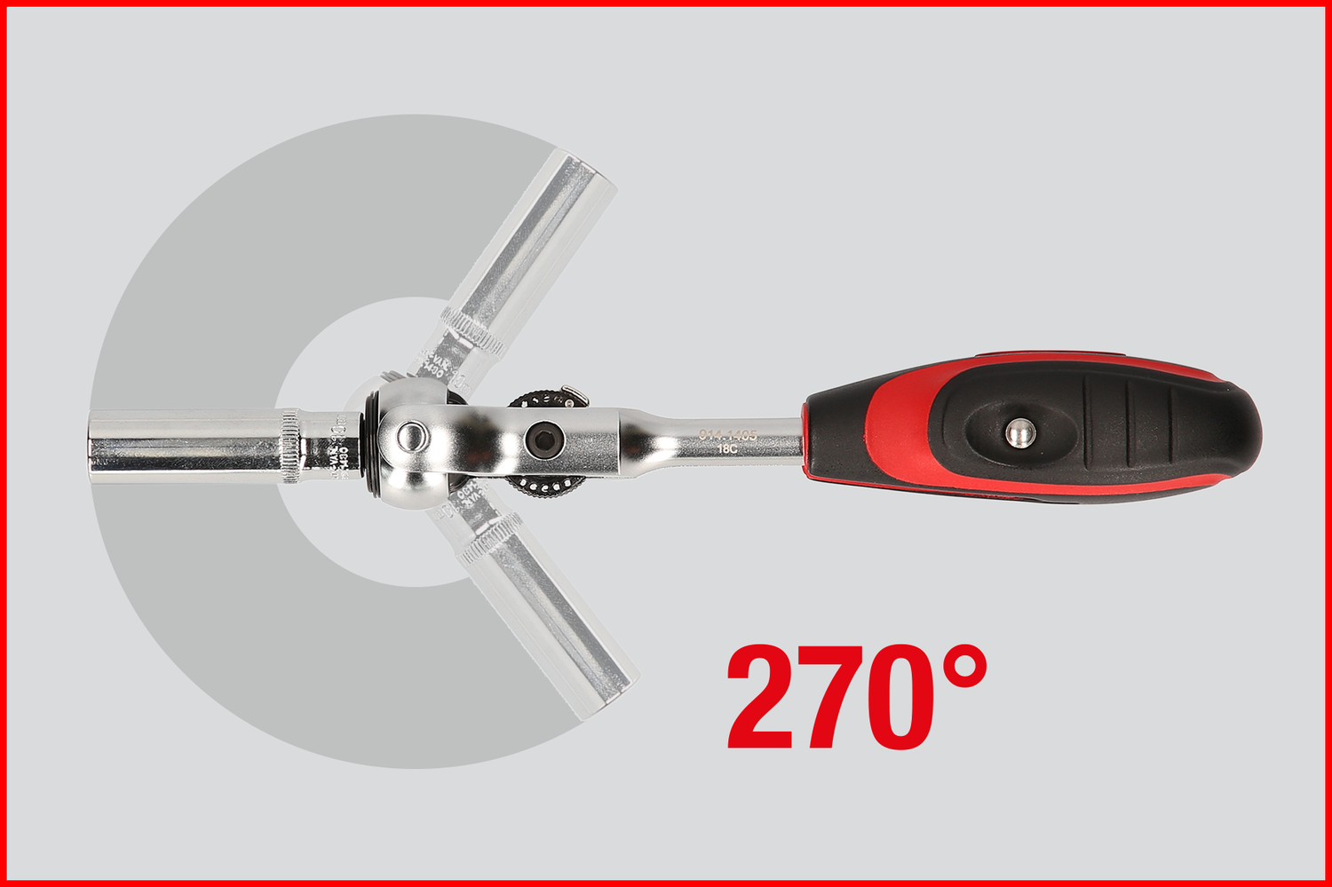 KS Tools 1/4" MODIFIX Mini-T-Griff-Schwenkkopf-Knarre, 72 Zahn