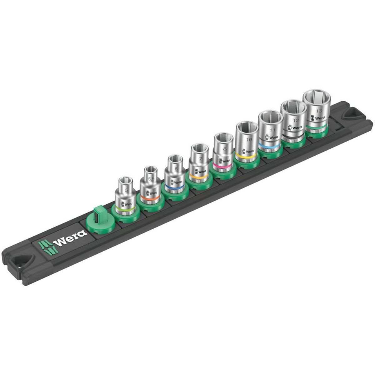 Wera Nuss-Magnetleiste A 4 Zyklop Steckschlüsseleinsatz-Satz, 1/4"-Antrieb, 9-teilig