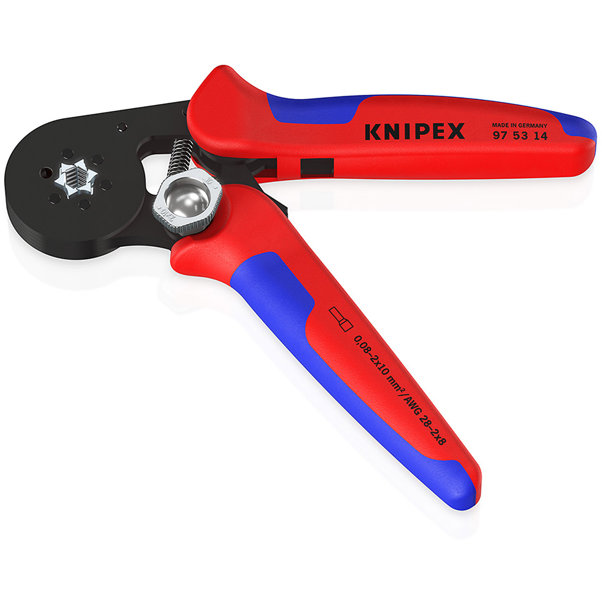 KNIPEX Selbsteinstellende Crimpzange für Aderendhülsen Hexagonal-Crimp
