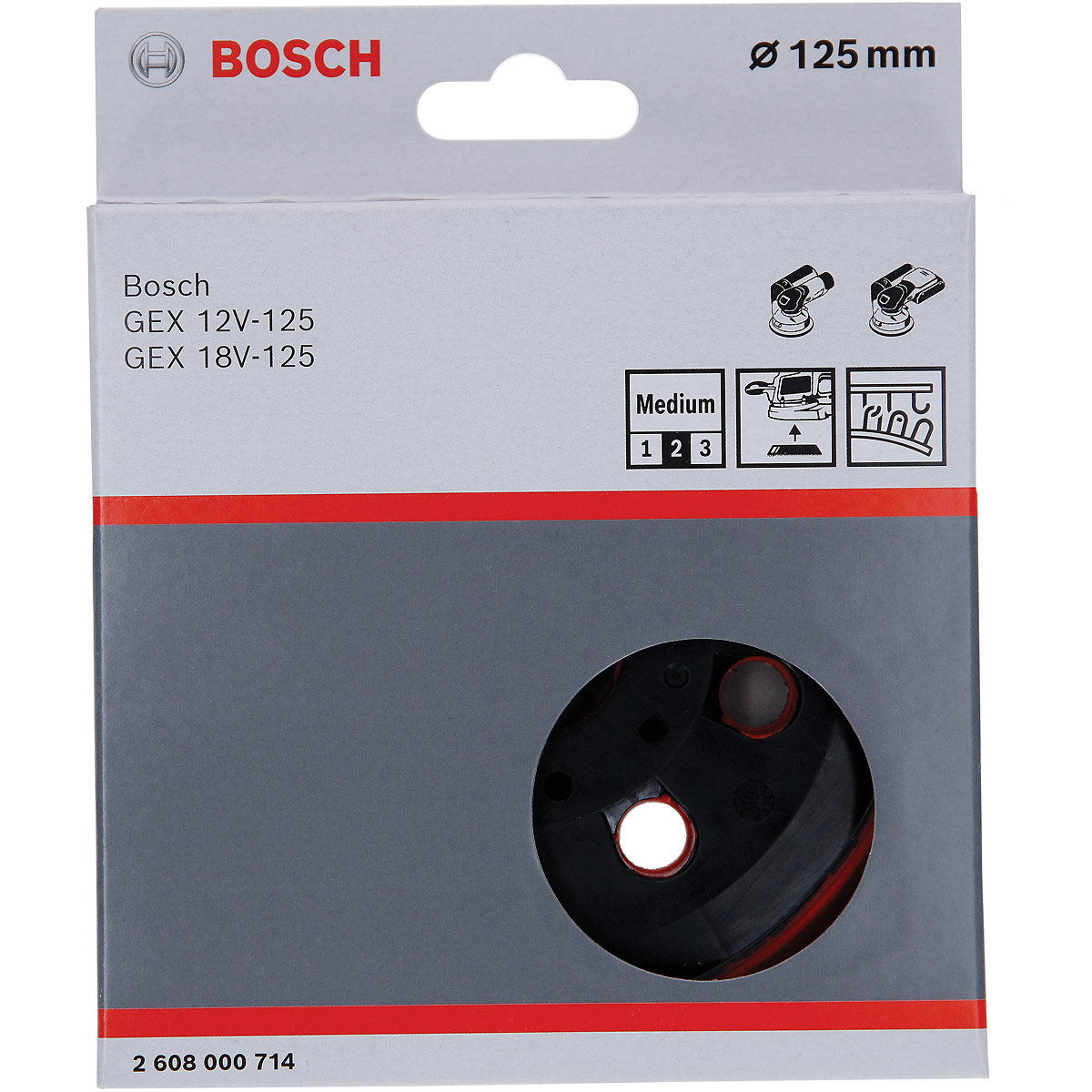 Bosch 8-Loch Schleifteller, 125 mm, mittel, passend zu GEX 12V-125, GEX 18V-125 Professional