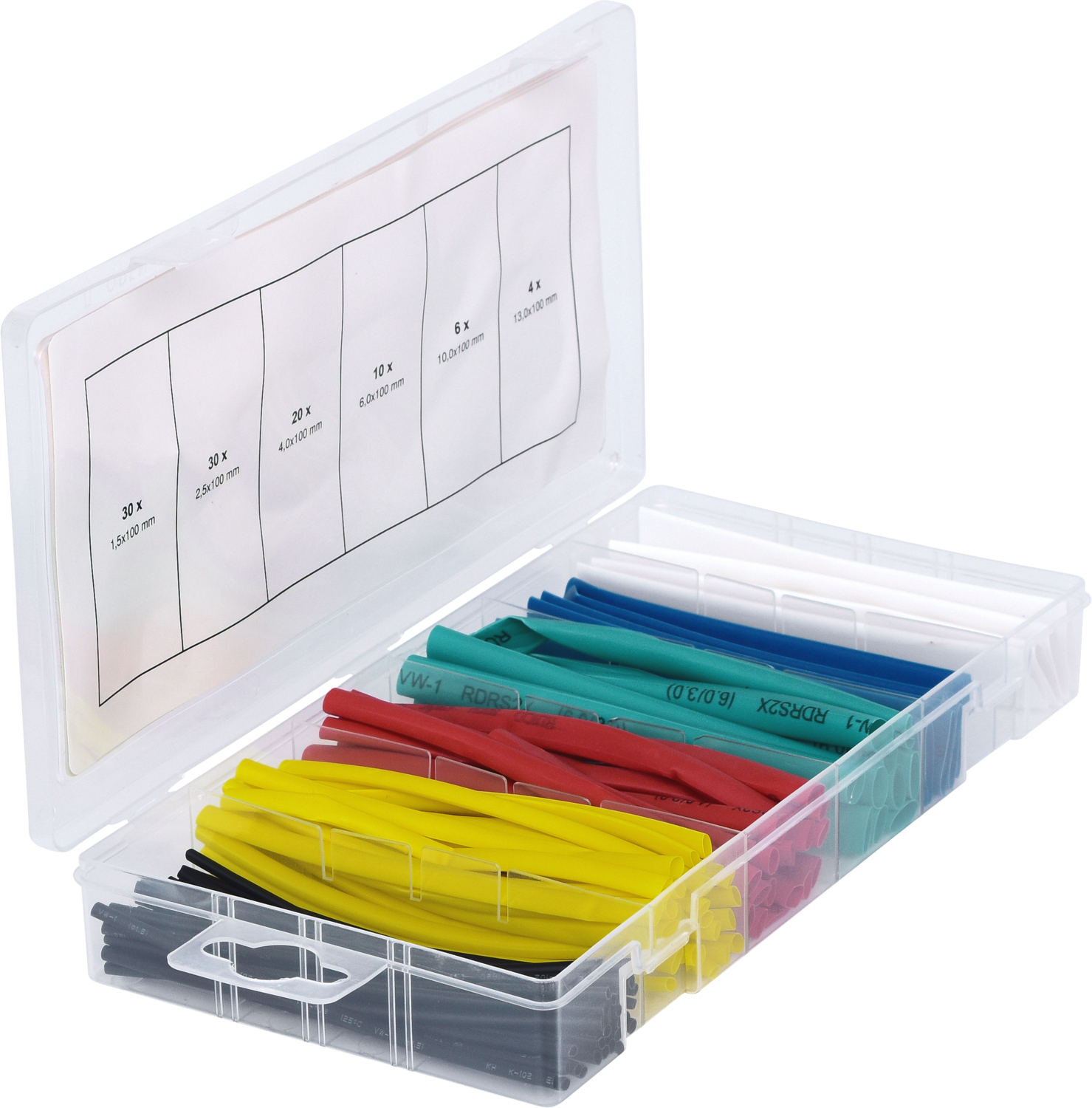 KS Tools Sortiment Schrumpfschläuche, farbig, 100-tlg