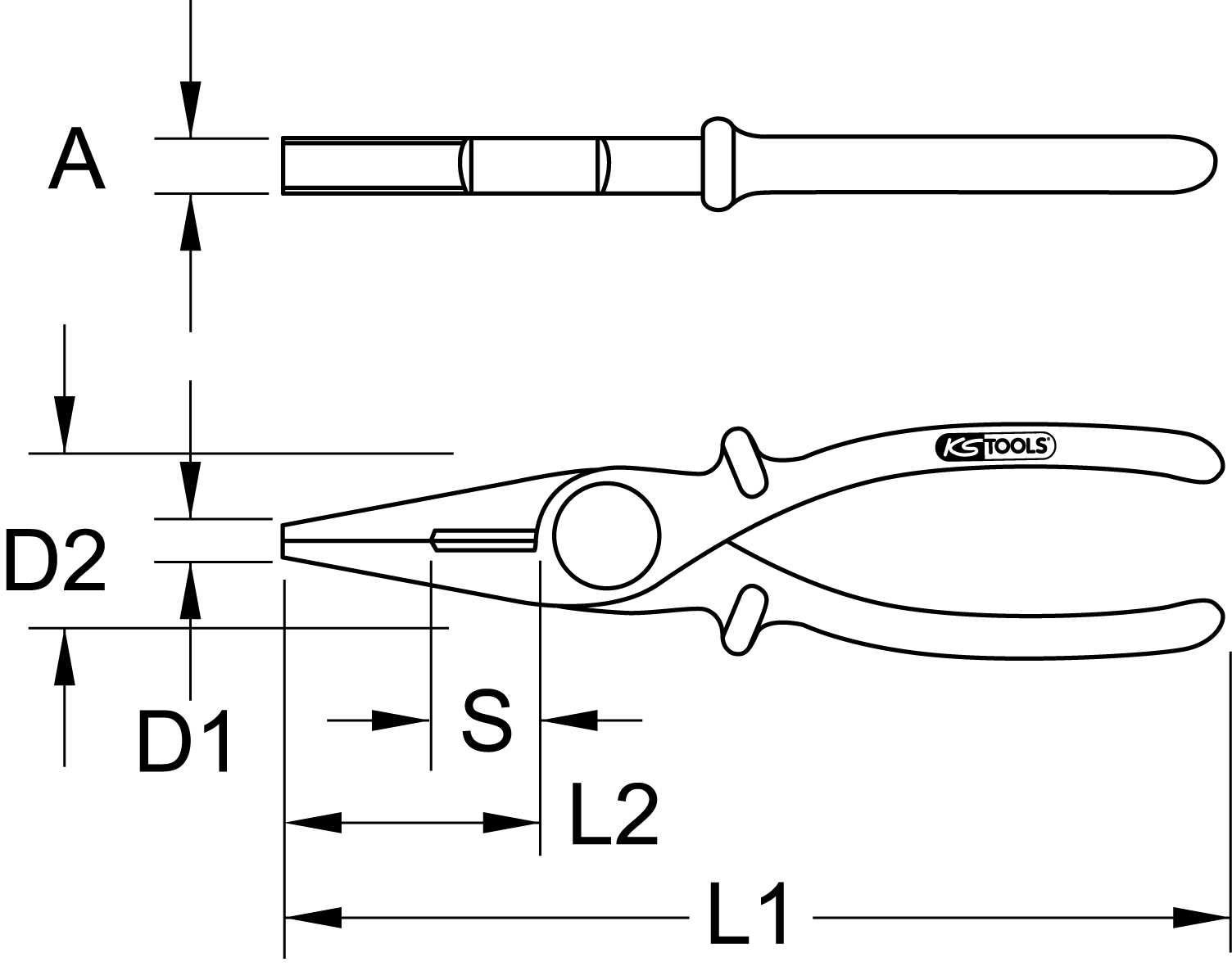 KS Tools Kunststoff-Kombizange mit Schutzisolierung, 185mm