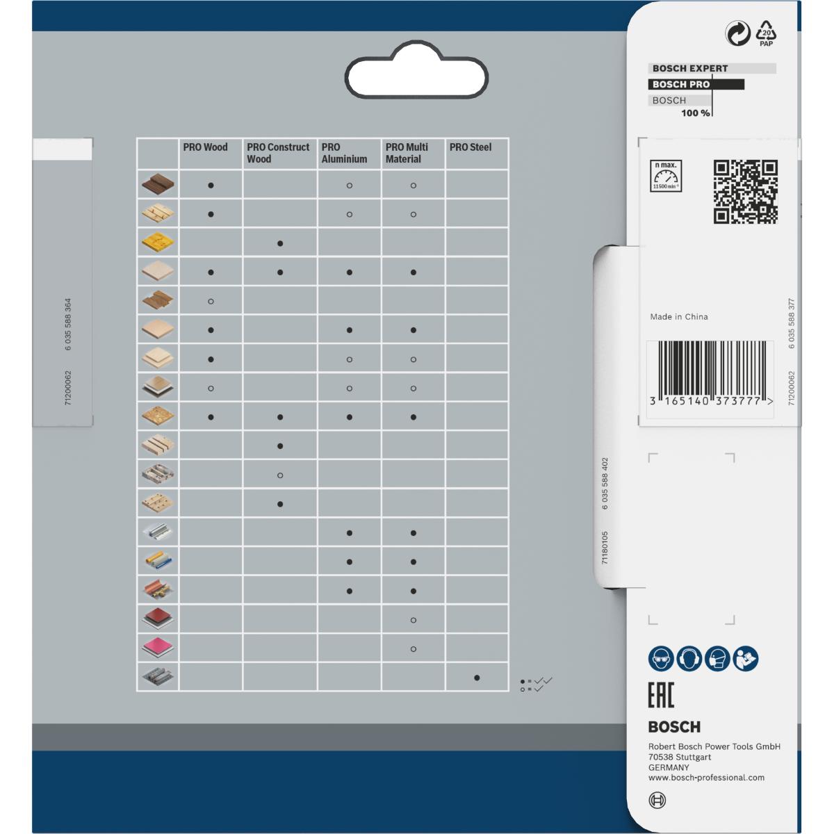 Bosch PRO Kreissägeblatt Multi Material für Handkreissägen