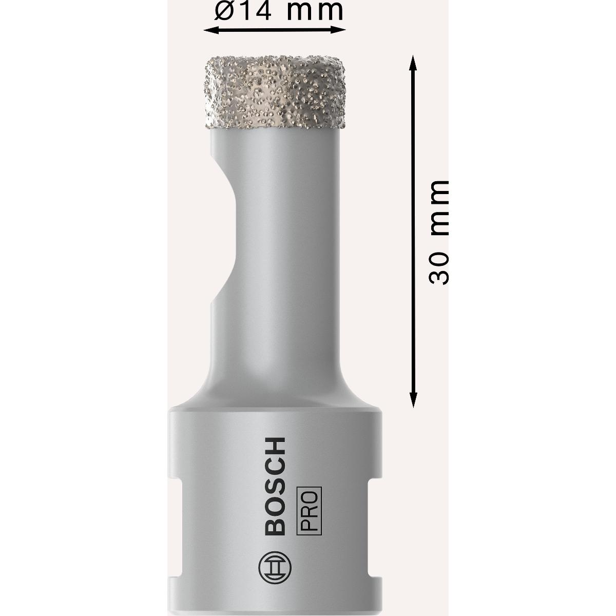 Bosch PRO Diamanttrockenbohrer Dry Speed Best for Ceramic, 14 x 30 mm