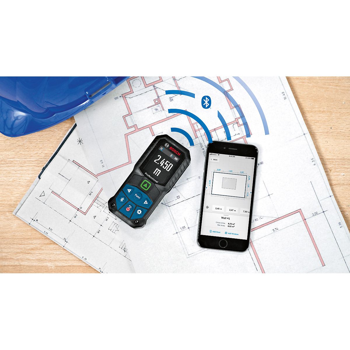 Bosch Laser-Entfernungsmesser GLM 50-27 CG mit BA 3.7V 1.0Ah A und USB-C-Kabel