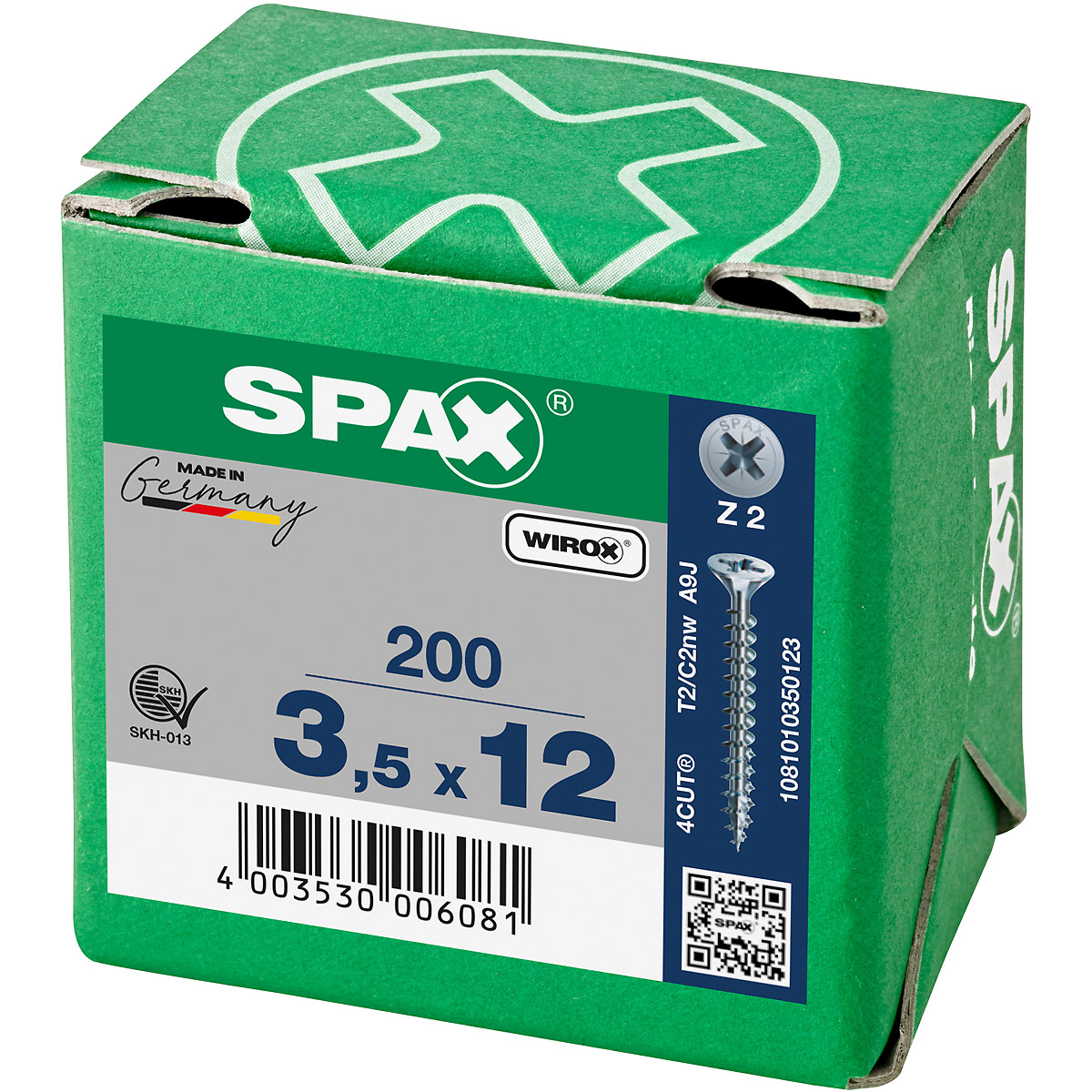 SPAX Senkmultikopf Kreuzschlitz Z2 Vollgewinde WIROX, 200 Stück