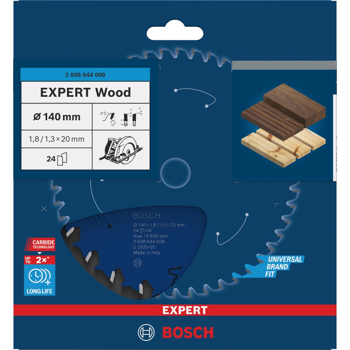 Bosch Kreissägeblatt Expert for Wood ø 140 mm