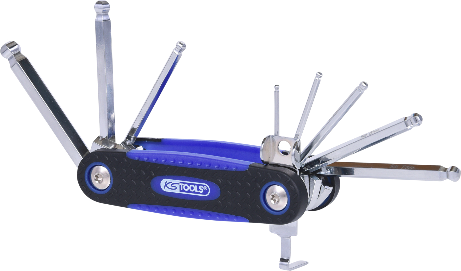 KS Tools Kugelkopf-Innensechskant-Winkelstiftschlüssel-Klapphalter, 8-tlg