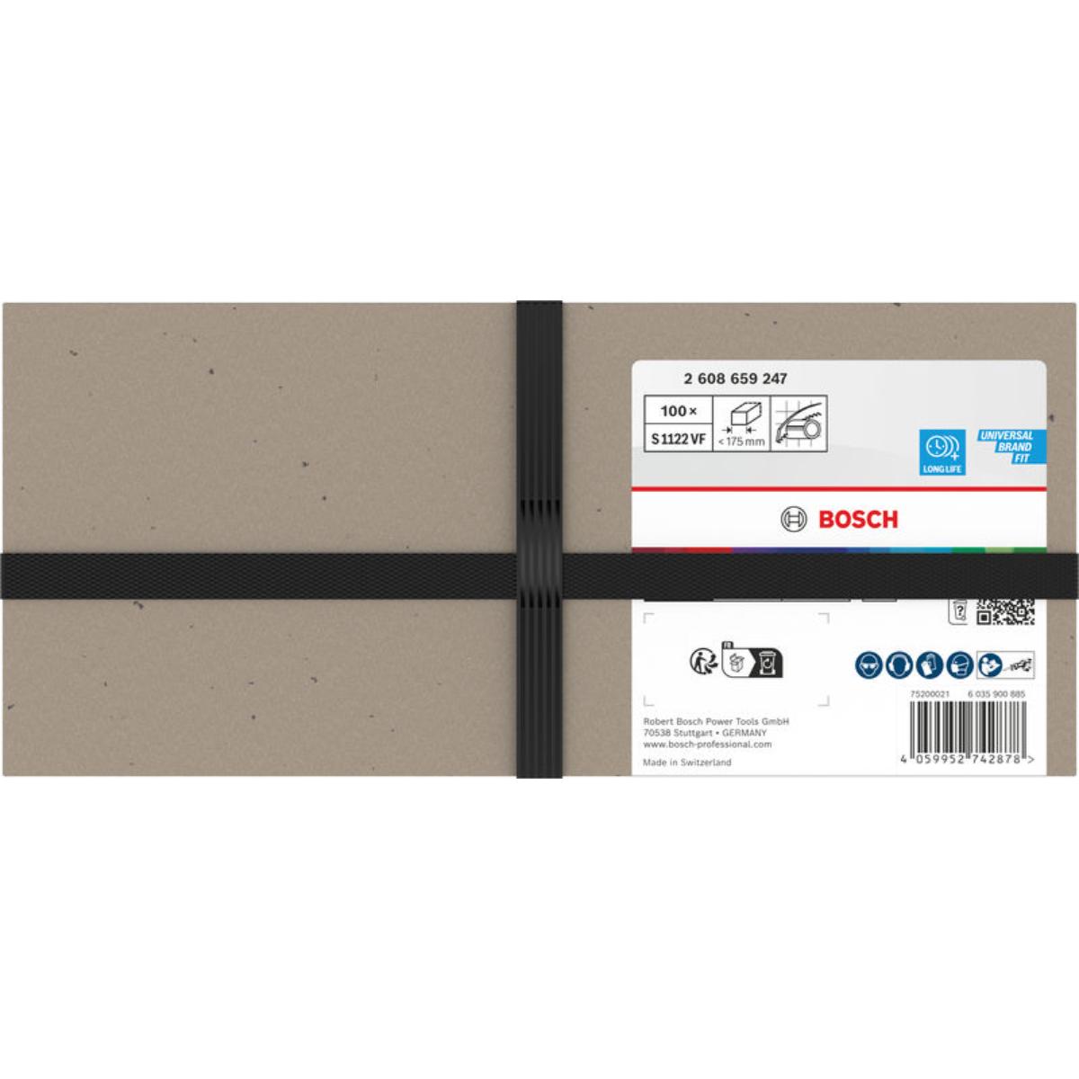 Bosch Multi Material flexibles S1122VF Säbelsägeblatt , 0,9 x 19 x 225 mm, 100-Stück